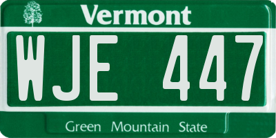 VT license plate WJE447