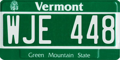VT license plate WJE448