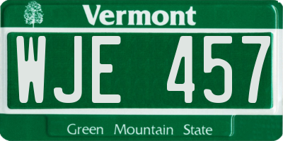 VT license plate WJE457