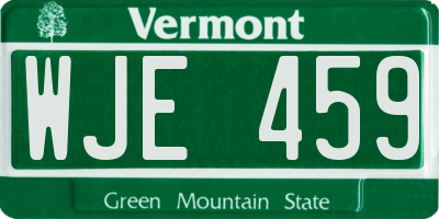 VT license plate WJE459