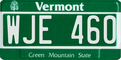 VT license plate WJE460