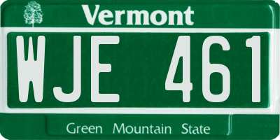 VT license plate WJE461
