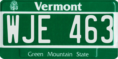 VT license plate WJE463