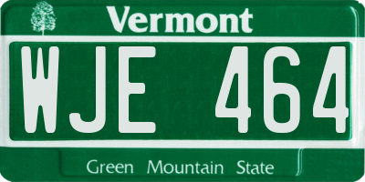VT license plate WJE464