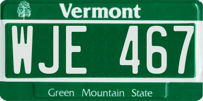 VT license plate WJE467