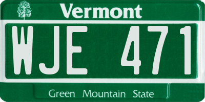 VT license plate WJE471