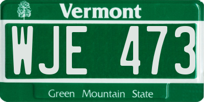 VT license plate WJE473