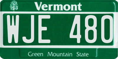 VT license plate WJE480