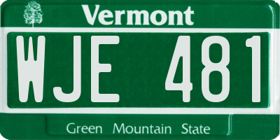 VT license plate WJE481