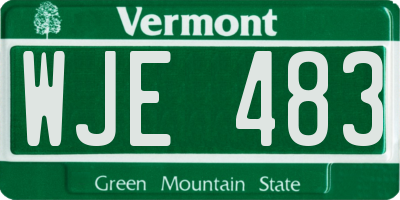 VT license plate WJE483