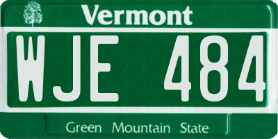 VT license plate WJE484
