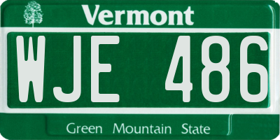 VT license plate WJE486
