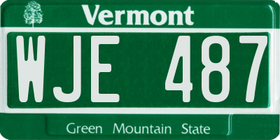VT license plate WJE487