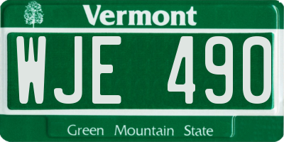 VT license plate WJE490