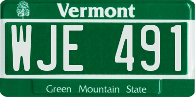 VT license plate WJE491