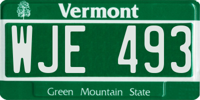 VT license plate WJE493