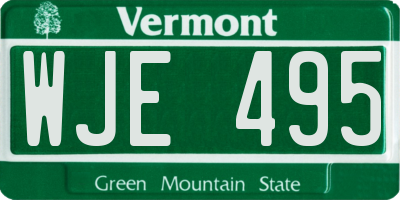 VT license plate WJE495