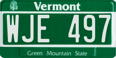 VT license plate WJE497