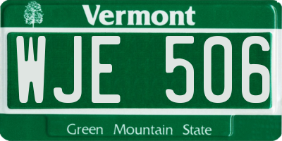 VT license plate WJE506