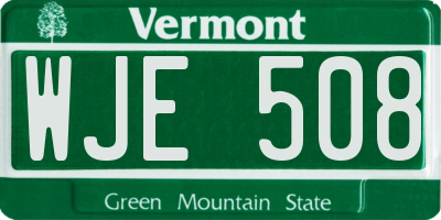 VT license plate WJE508