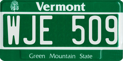 VT license plate WJE509