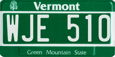 VT license plate WJE510
