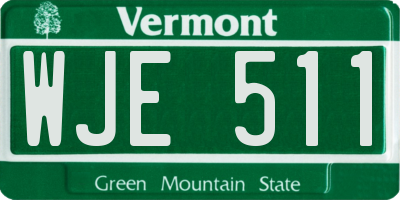 VT license plate WJE511