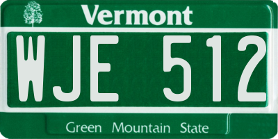 VT license plate WJE512