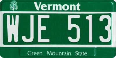 VT license plate WJE513