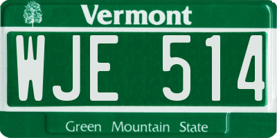 VT license plate WJE514