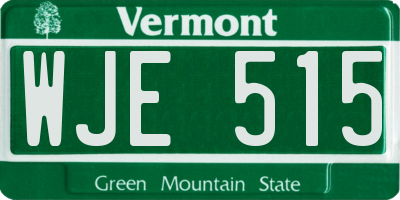 VT license plate WJE515
