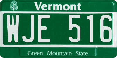 VT license plate WJE516