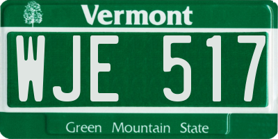 VT license plate WJE517