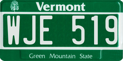 VT license plate WJE519