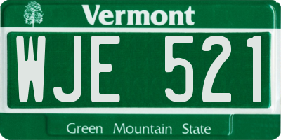 VT license plate WJE521