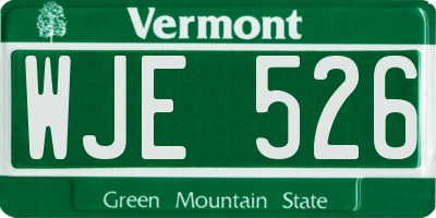 VT license plate WJE526