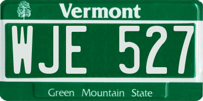 VT license plate WJE527