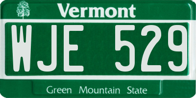 VT license plate WJE529
