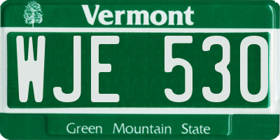 VT license plate WJE530