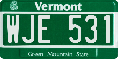 VT license plate WJE531