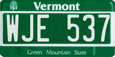 VT license plate WJE537