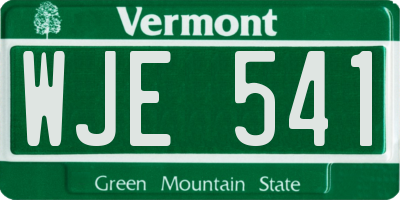 VT license plate WJE541