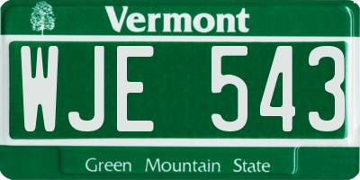 VT license plate WJE543