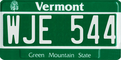 VT license plate WJE544