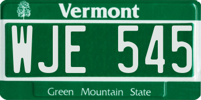 VT license plate WJE545