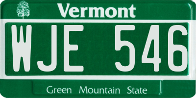 VT license plate WJE546