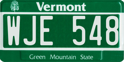 VT license plate WJE548