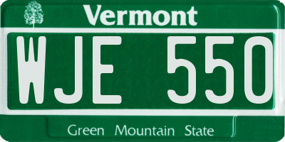 VT license plate WJE550