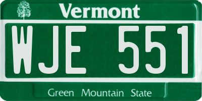 VT license plate WJE551