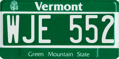 VT license plate WJE552